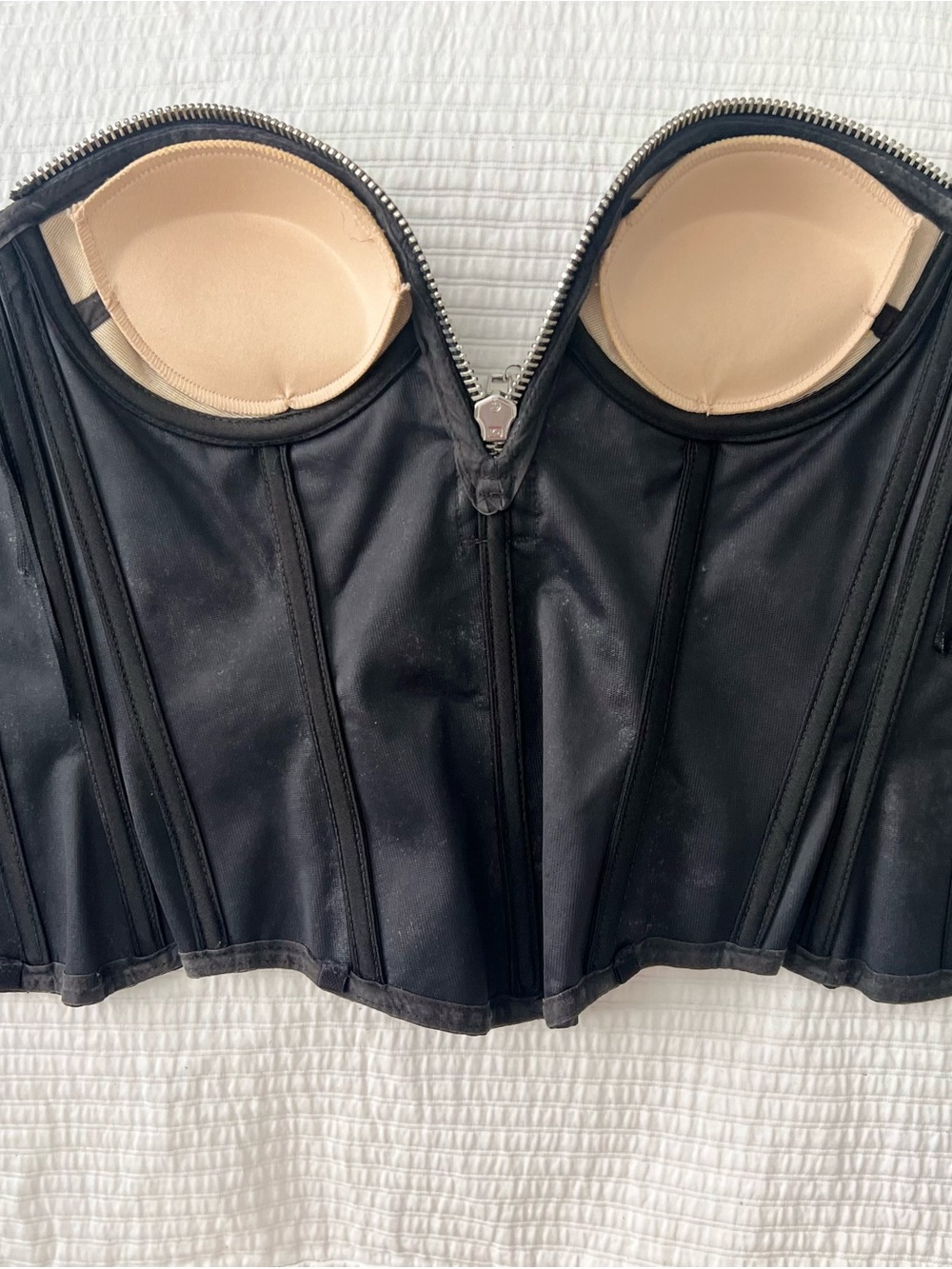 Black Ribbed Strapless Bustier top by trashy lingerie - Picture 3 of 6